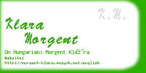 klara morgent business card